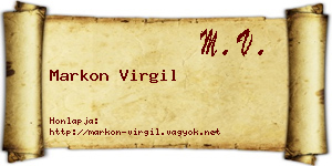 Markon Virgil névjegykártya